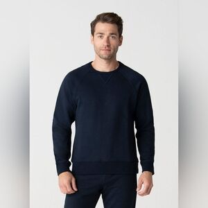 SWET TAILOR Navy Blue Relaxed Fit SWET-Shirt 100% Cotton Size: Small